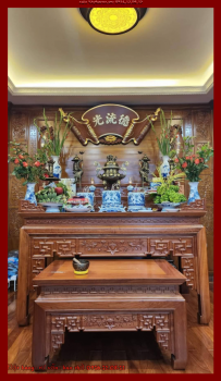 Bàn thờ An gian gỗ gõ đỏ Nam Phi